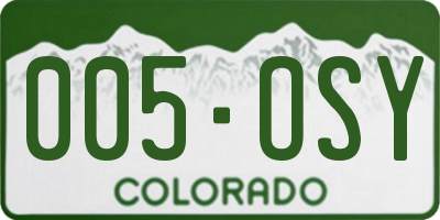 CO license plate 005OSY