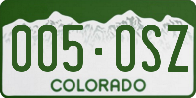 CO license plate 005OSZ