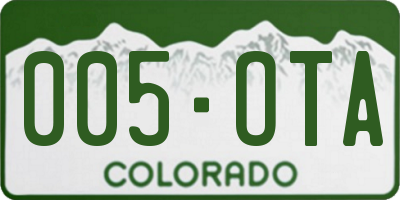 CO license plate 005OTA