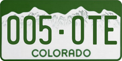 CO license plate 005OTE