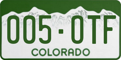 CO license plate 005OTF
