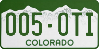 CO license plate 005OTI