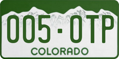 CO license plate 005OTP