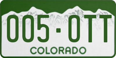 CO license plate 005OTT