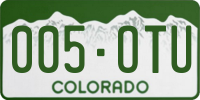 CO license plate 005OTU