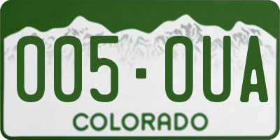 CO license plate 005OUA