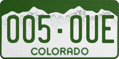 CO license plate 005OUE