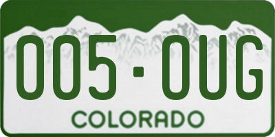 CO license plate 005OUG