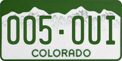 CO license plate 005OUI