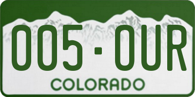 CO license plate 005OUR