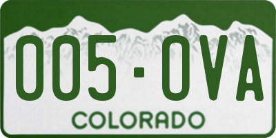 CO license plate 005OVA