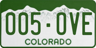 CO license plate 005OVE