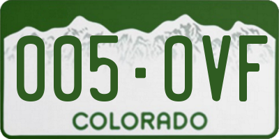 CO license plate 005OVF