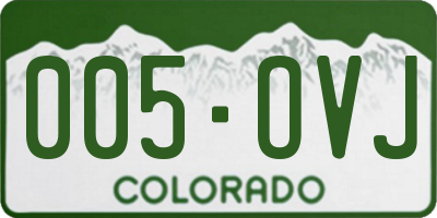 CO license plate 005OVJ