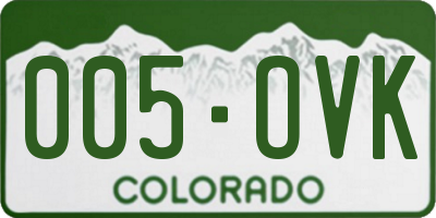CO license plate 005OVK