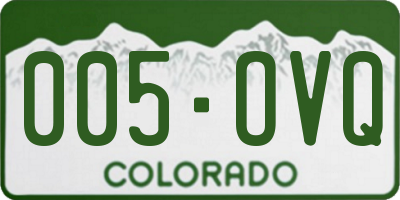 CO license plate 005OVQ