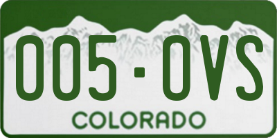 CO license plate 005OVS