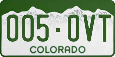 CO license plate 005OVT
