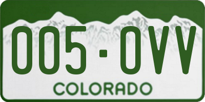 CO license plate 005OVV
