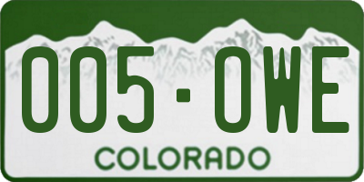 CO license plate 005OWE