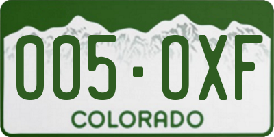CO license plate 005OXF
