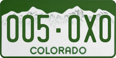 CO license plate 005OXO