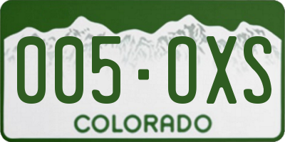 CO license plate 005OXS