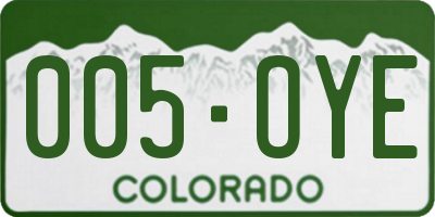 CO license plate 005OYE