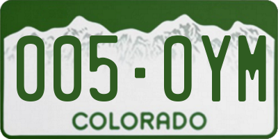 CO license plate 005OYM