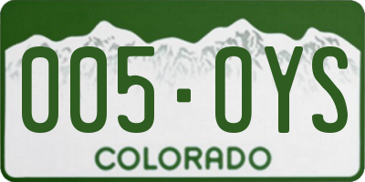 CO license plate 005OYS