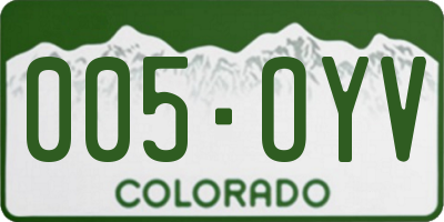 CO license plate 005OYV