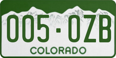 CO license plate 005OZB