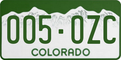 CO license plate 005OZC