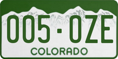 CO license plate 005OZE