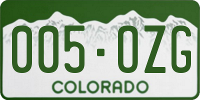 CO license plate 005OZG