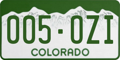 CO license plate 005OZI