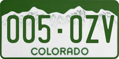 CO license plate 005OZV