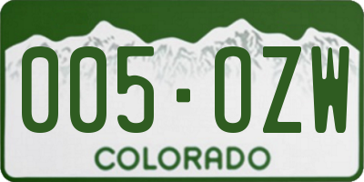 CO license plate 005OZW