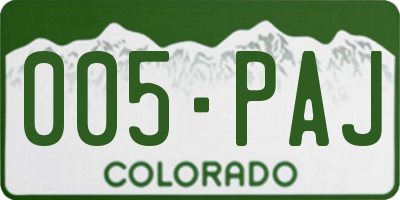 CO license plate 005PAJ
