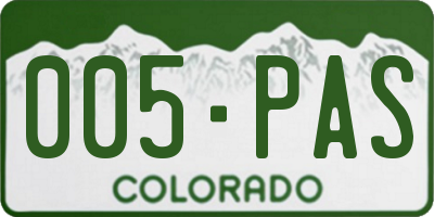 CO license plate 005PAS