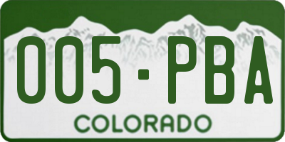 CO license plate 005PBA
