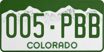CO license plate 005PBB