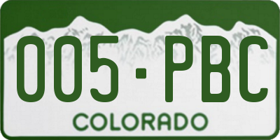 CO license plate 005PBC