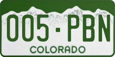 CO license plate 005PBN
