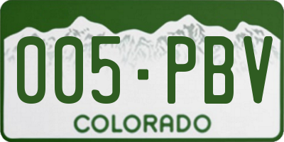 CO license plate 005PBV