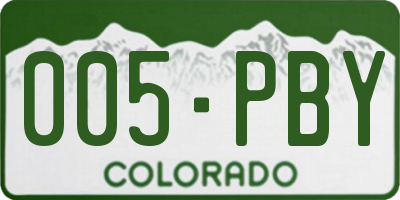 CO license plate 005PBY