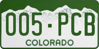 CO license plate 005PCB