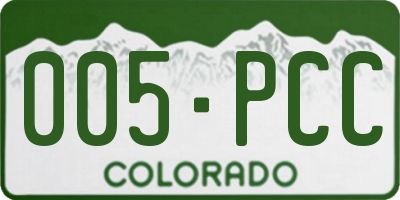 CO license plate 005PCC