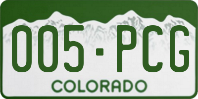 CO license plate 005PCG