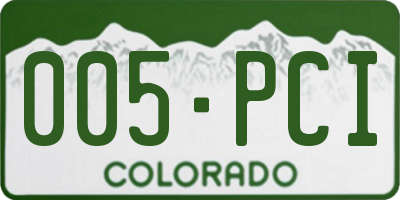 CO license plate 005PCI